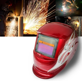 

New-2018 New Pro Solar Welder Mask Auto-Darkening Welding Helmet Red flame
