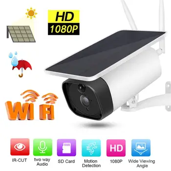 

Solar Power Camera 1080P IP Camera WiFi 2-Way Intercom Outdoor IP67 Waterproof with 6W Solar Panel