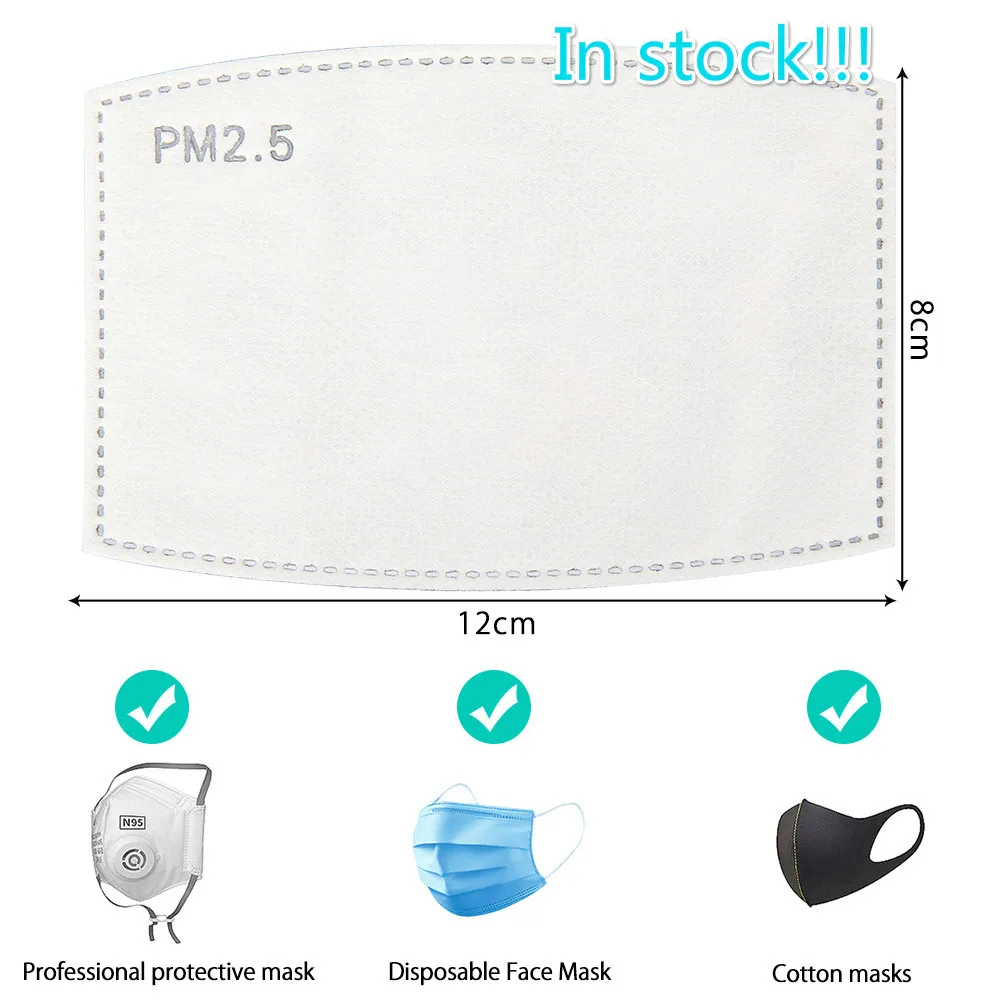 

10-100PCS PM2.5 Mouth Face Mask Filter Paper Anti Haze Anti Dust Mask 5 Layer Activated Carbon Mask Filter Pad for N95 KN95 KF94