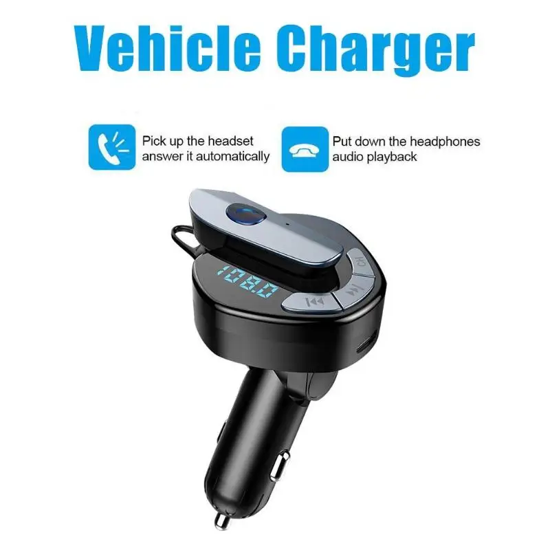 Handsfree Bluetooth fm-передатчик наушники автомобиля двойной USB зарядное устройство MP3-плеер Новая мода