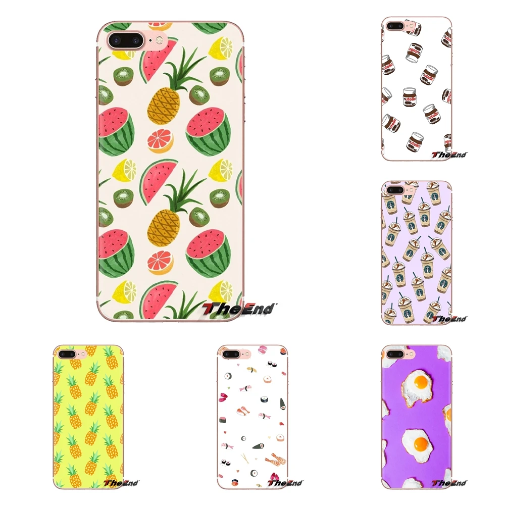 Для Samsung Galaxy A3 A5 A7 A9 A8 звезда A6 плюс 2018 2015 2016 2017 Еда узор обои Tumblr прозрачный мягкий
