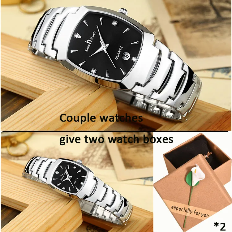 Couple watch bl whi Модные парные часы, водонепроницаемые часы, подарки, парные часы, люксовый бренд, деловые часы для пар, мужские и женские кварцевые наручные часы - Цвет: Couple watch bl whi