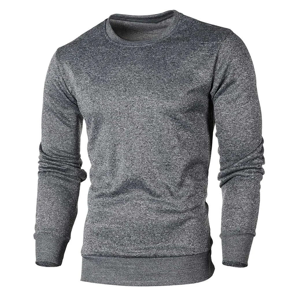 Sagace Clothes Men Sweatshirt Fashion Casual Men Autumn Warm Winter Solid Long Sleeve Pullover Sweatshirt Top Tee Outwear Blouse