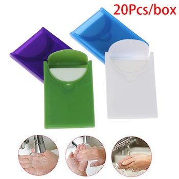

20PCS Travel Soap Paper Washing Hand Bath Clean Scented Slice Sheets 20pcs Disposable Boxe Soap Portable Mini Paper Soap