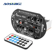 AOSHIKE, двойной микрофон, усилители Bluetooth, 12 В, 24 В, 220 В, сабвуферный усилитель, плата для 5-10 дюймов, сабвуферный динамик, сделай сам