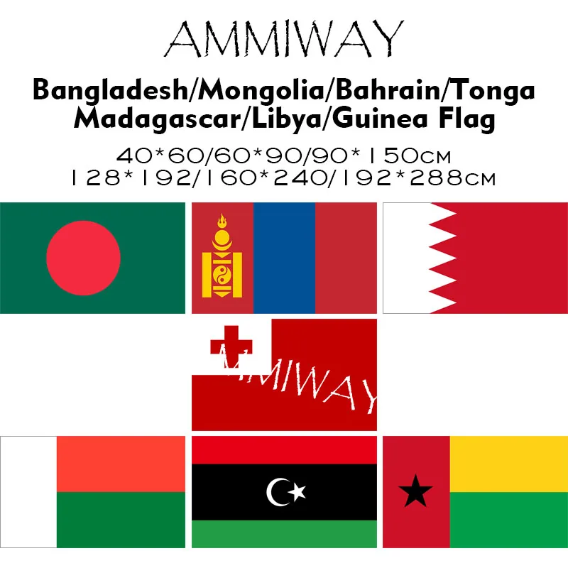 AMMIWAY одноместные двойные флаги и баннеры из полиэстера любой размер Bangladesh Mongolia