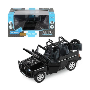 

Car metal "UAZ-469" 1: 24 inertia, color black, open the doors, hood and trunk, light and sound effects