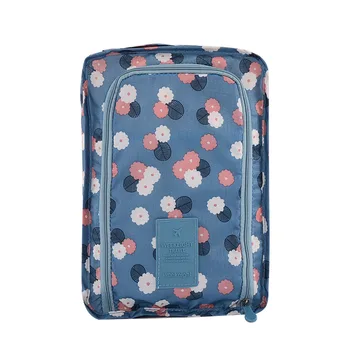 

Portable Waterproof Travel Shoe Bag Nylon Storage Bag Flower Printing Pouch Convenient Storage Organizer Shoes Sorting Zipper
