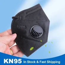 20 pces ffp2 kn95 máscara protetora pm2.5 95% 5-lay máscara de proteção de filtragem reutilizável kn95 máscaras de poeira n95 válvula respirador