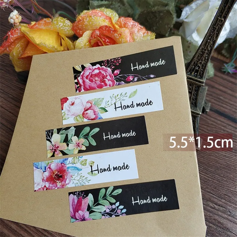 50pcs per pack 100 шт/80 шт/50 шт./лот Круглые Цветочные квадратные самоклеящиеся наклейки для украшения подарочных мешков ручной работы - Цвет: 50pcs per pack