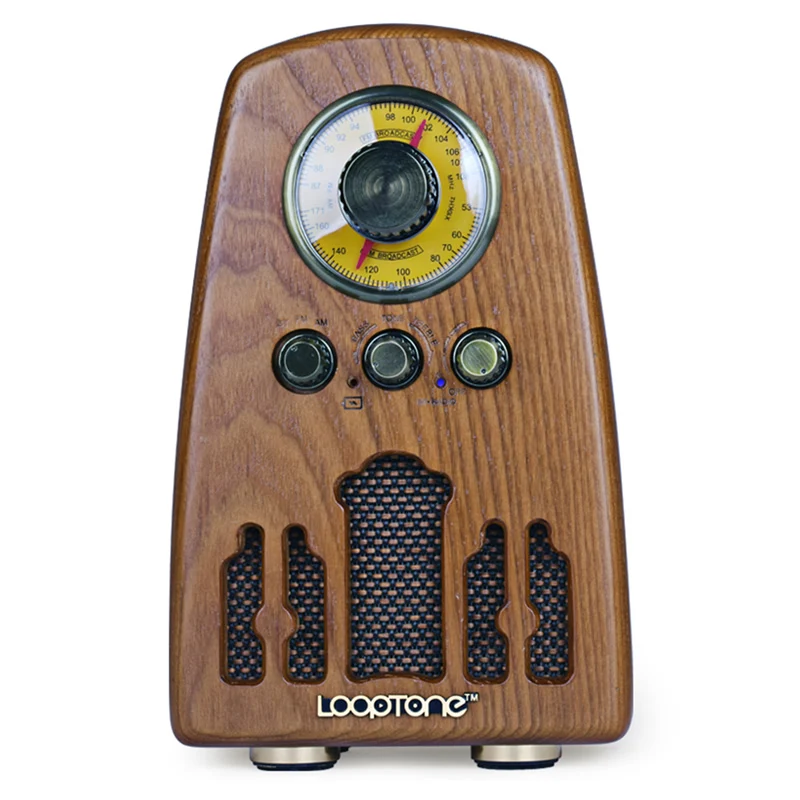 

New FM/AM vintage radio retro nostalgic portable rechargeable elderly old solid wood Bluetooth audio