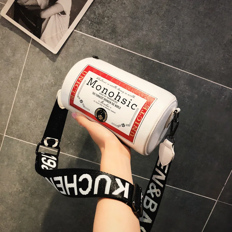 

Summer Fairy Bag 2018 New Style Fashion Wide-Strap Printed Letter yuan tong bao Versatile Crossbody Bag Fashion