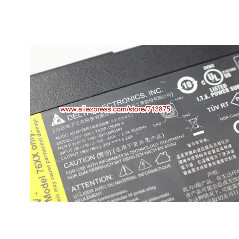 Genuine TADP-150AB A 24V 6.25A AC Adapter for Ncr 7611 76XX 7600-1001-8801 POS TERMINAL 7610-5121-8801 REALPOS 25 Power Supply 