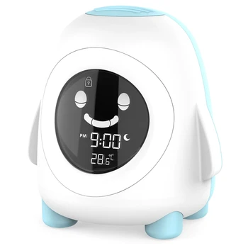 

Hot Alarm Clock for Kids Smart Night Light Clock with Temperature Detector Sleeping Training for Kids Children White