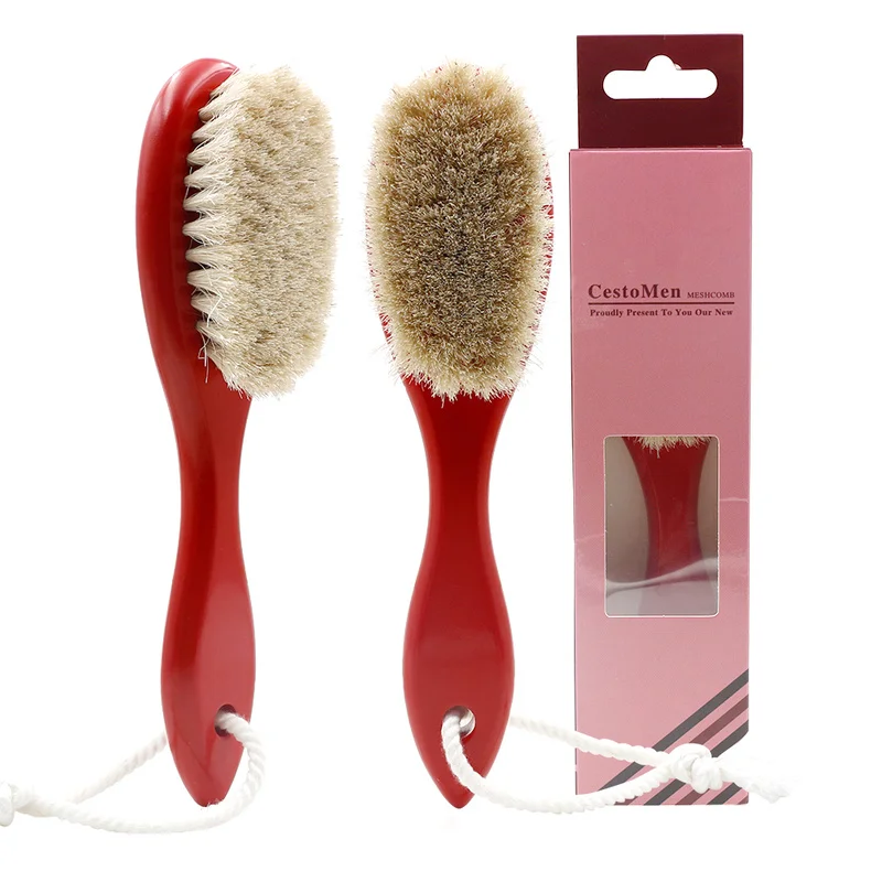 

1PCS Horse Hair Bristle Retro Oil Head Brush Barber Carving Facial and Neck Broken Hair Duster Brush for 3-color