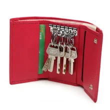 Напрямую от производителя, кожаного кошелька для ключей, многофункциональная женская сумка для ключей, короткая трехслойная Сумочка для карт