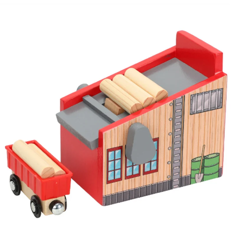 

Friends Wooden Track Scene Accessories Lumber Yard Compatible with Rail Car Platform Wood Track Track Train Railway