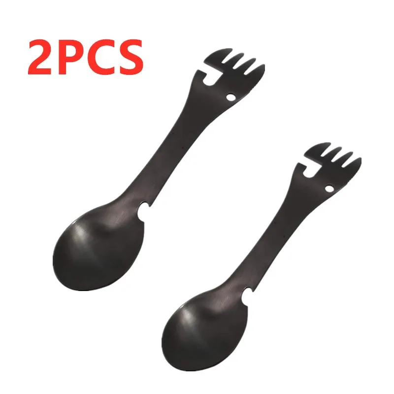  1 conjunto ao ar livre panelas de acampamento piquenique  conjunto de utensílios de cozinha antiaderente com colher dobrável garfo  faca chaleira copo : Todo lo demás