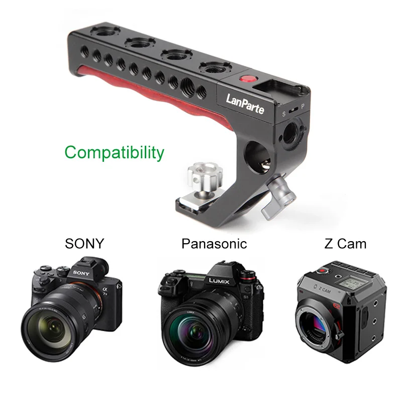 Lanparte Top Handle Rec Controllo Con Arri Locator Z Cam Fs5 A7R4 Gh5 Per Sony Multi/Lanc/Per Panasonic