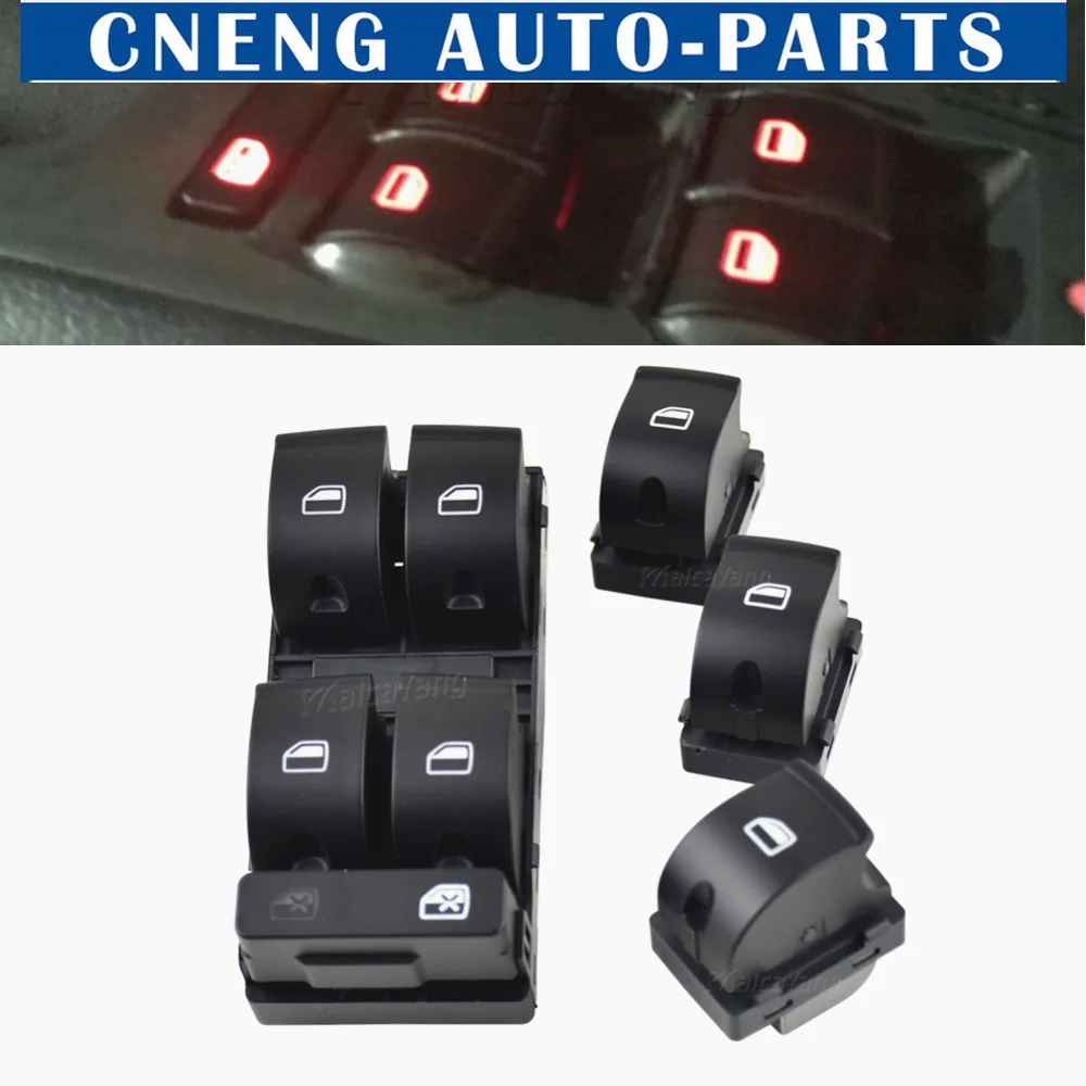 

Car Auto Passenger Side Front Left Electric Power Window Switch 8ED959851 For Audi A4 B6 8ED959855 4F0959851A 2003 2004 2005