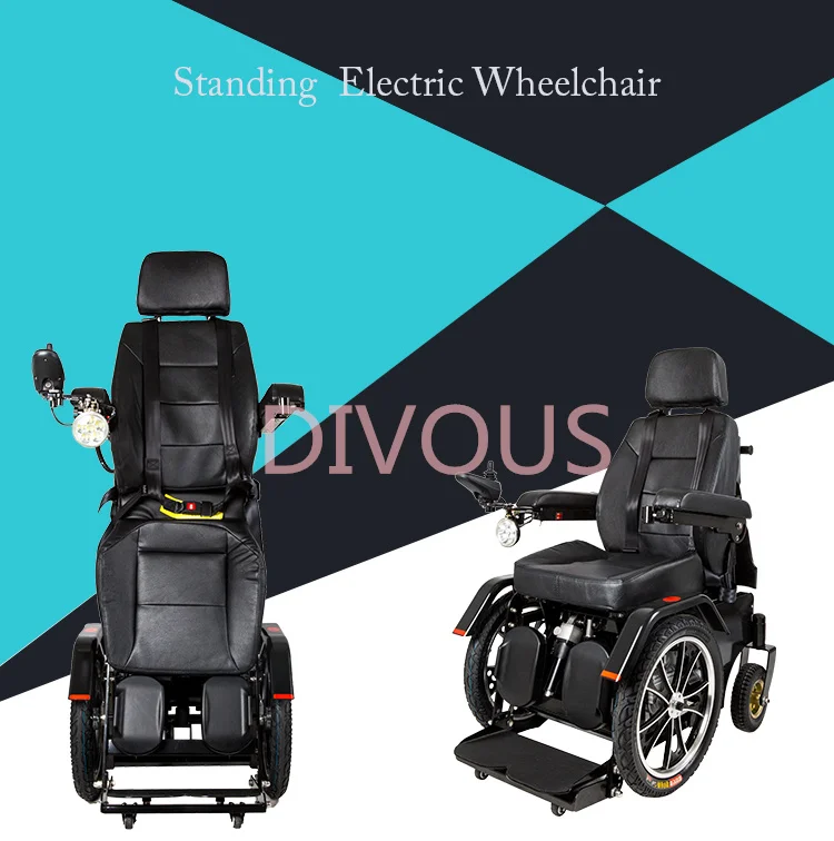 Fashion luxury can stand up and down, recline, leg lift disabled electric power standing wheelchair