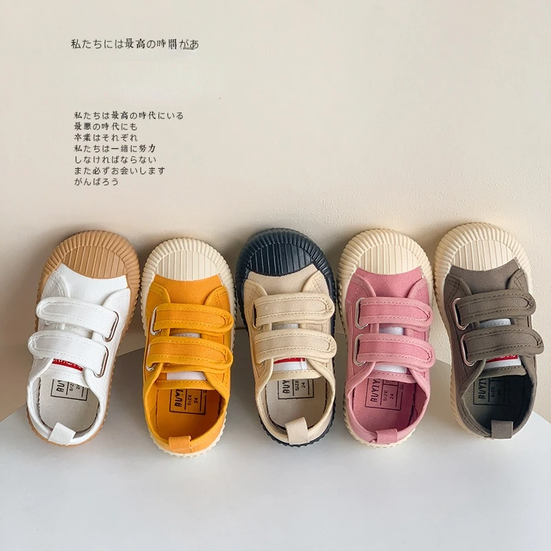 Children Canvas Shoes for Boys and Girls Spring  Autumn Hook and Loop Shoes Soft Bottom Breathable Toddler Baby Biscuit Shoes best children's shoes