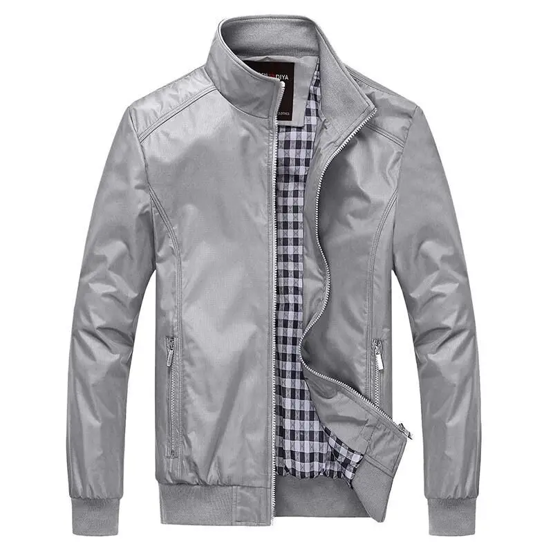 

Fashion Streetwear Coats Business Overcoat Spring Autumn Men Zip Stand Collar Causal Slim Jackets Clothing Men Plus Size 7xl
