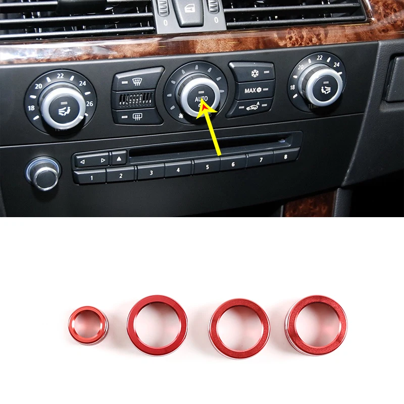

Air Conditioning Knob Metal Non-slip For BMW 5 Series E60 2008-2010 Air Conditioning Knob Ring Aluminum Alloy Car Accessories