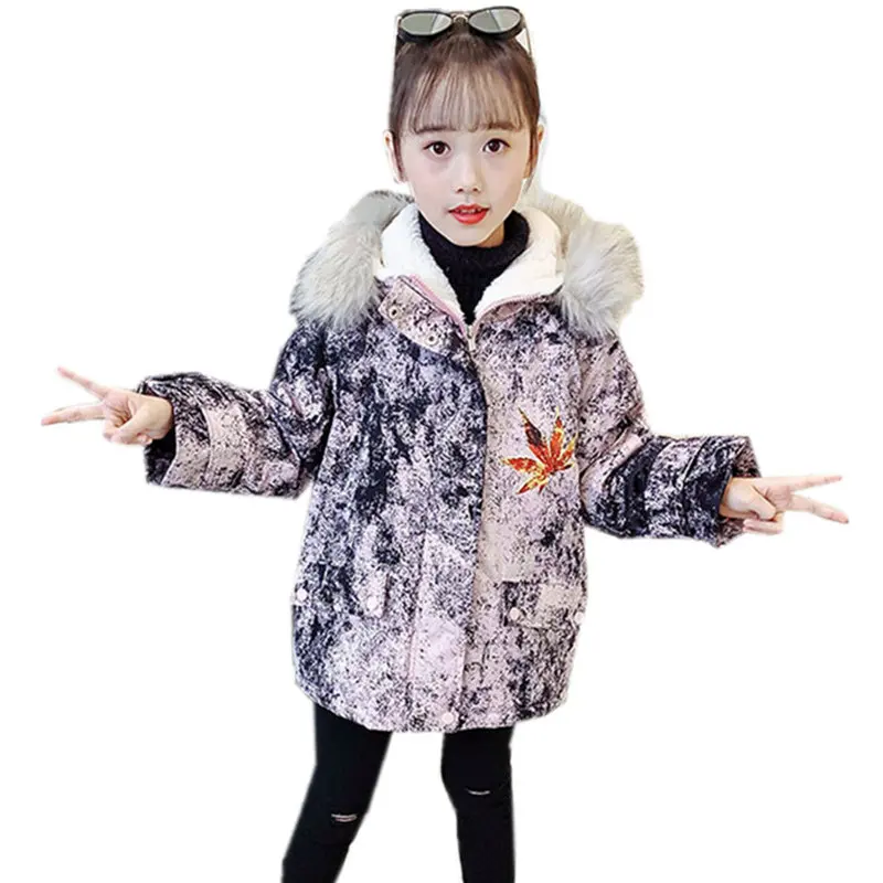 

Children's Parka for Girls 2020 Winter Thick Faux Fur Coat Kids Fashion Print Outerwear Teenager Clothes Snowsuit Jacket 4-13Yrs