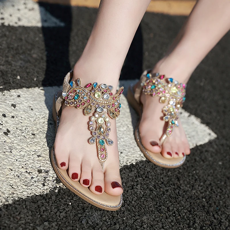 crystal gladiator sandals
