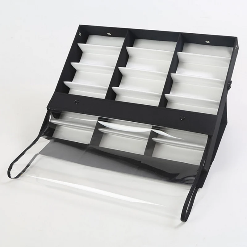 Selling Big Size 18 Grids Case Sunglasses Glasses Display With Cover Eyeglass Grids Stand Case Holder Glasses Makeup Organizer