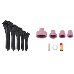 Attaches de câble noires à fermeture éclair, 500 pièces, avec embouts en céramique, passoire, pince à maille, lentille à gaz 