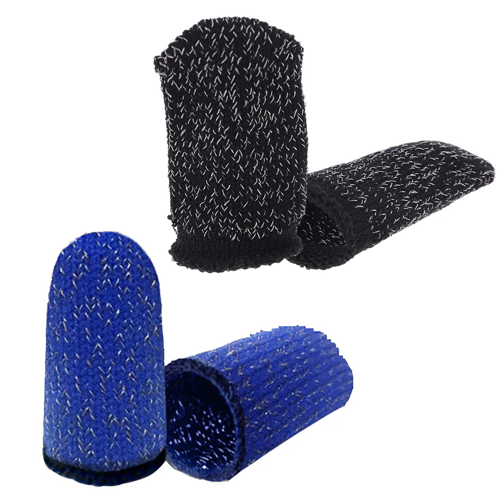 

1Pair Sweat-Proof Knitted Fabric Finger Cover Game Touch Screen Finger Sleeves