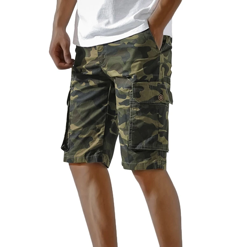 2color(style2) SHUJIN мужские повседневные свободные хлопковые карго шорты камуфляжные прямые мульти-карманные хлопковые спортивные шорты для тренировок на открытом воздухе - Цвет: 2color(style2)