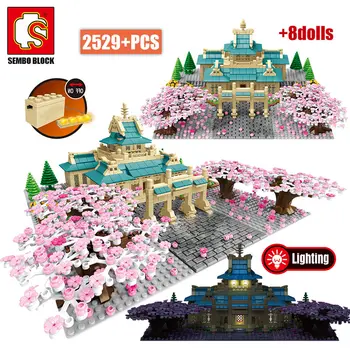 Sembo Stad Street View Cherry Blossom Tree Bouwstenen Led Licht Huis Seizoen Boom Bloem Vrienden Bricks Gift Speelgoed Voor meisjes Sembo Stad Street View Cherry Blossom Tree Bouwstenen Led Licht Huis Seizoen Boom Bloem Vrienden Bricks Gift Speelgoed Voor meisjes