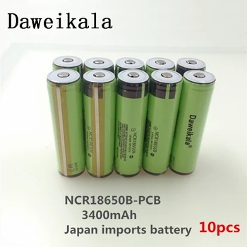 

10pcs Original 18650 battery NCR18650B 3400mAh 3.7V Rechargeable battery PCB Protected Japan imports battery + Free Shopping