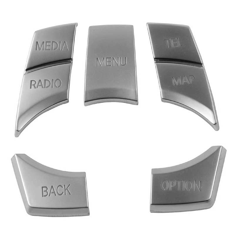 5 шт. Серебряный ABS Мульти Медиа кнопки крышка отделка наклейка подходит для BMW 2 3 4