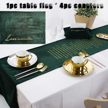 

Nordic Style Simple Gold Velvet European Table Flag Velvet Table Cloth Household Items English Bed Flag Bed Tail Towel