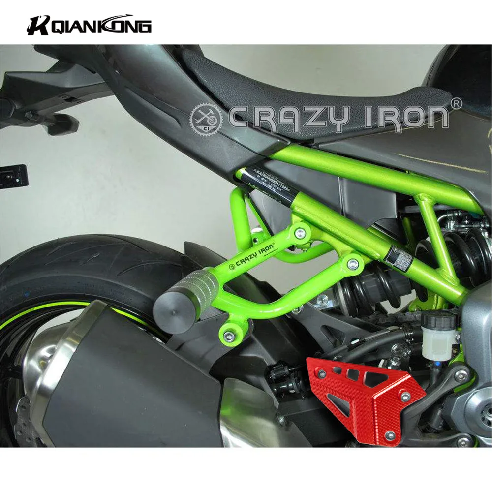 CNC Aluminum high quality For Kawasaki Z900 2017 LOGO Foot Peg Protector Heel Protective Cover Guard Heel Protective Cover Guard