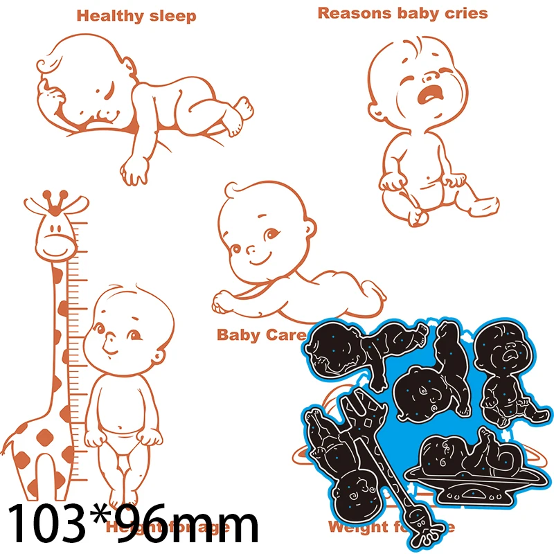 

103*96 мм для маленьких детей, для малышек, для детей с рисунком жирафа Новое Трафаретный вырубной штамп украшение для альбома тиснение Бумага ремесло альбомная нож-пуансон пресс-форм