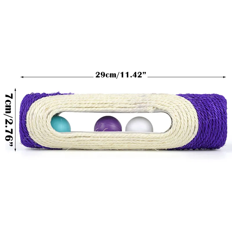 1pcs Natural Sisal Cat Scratch Board With Balls Grinding Nails Toy Pet Cat Interactive Board Scratcher Toy Random Color