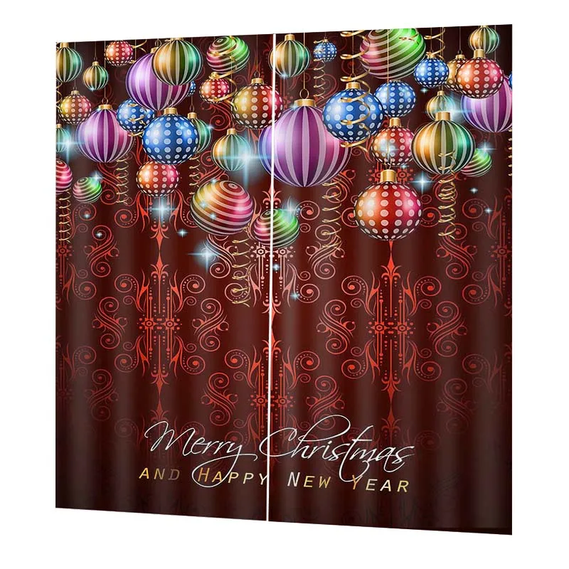 3 Coloured Balloon Новогоднее Рождественское украшение Санта Клаус Снеговик Рождественская печать занавески s окно для гостиной спальни магазин занавески - Цвет: 3 Coloured Balloon