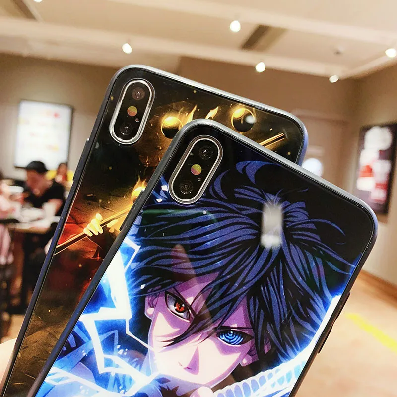 Модный пленочный чехол с аниме Наруто для iPhone 11Pro Max, чехол из закаленного стекла, мультяшный чехол для телефона для iPhone 7 8 Plus XS XR