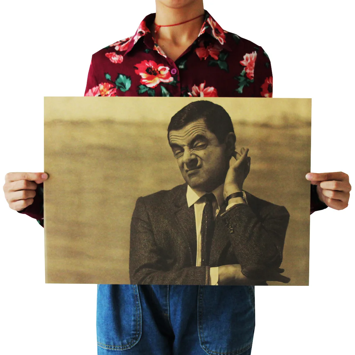 

[A321] Mr. Bean Nostalgic Retro Kraftpaper Poster Indoor Bar Cafe Decorative Painting