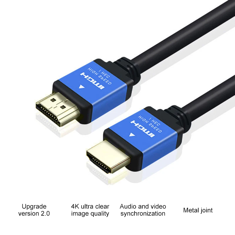 Универсальный HDMI кабель 4K HD 60 HZ папа-папа Высокое качество позолоченный Соединительный плетеный кабель для HD ТВ проектора Hdmi 2,0 кабель