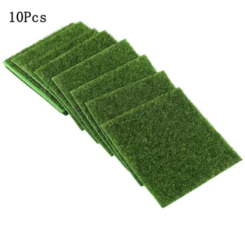

Brand New And High Quality 10PCS 15X15cm Artificial Grass Mat Turf Lawn Garden Tiny Landscape Ornament Home Ddecorations