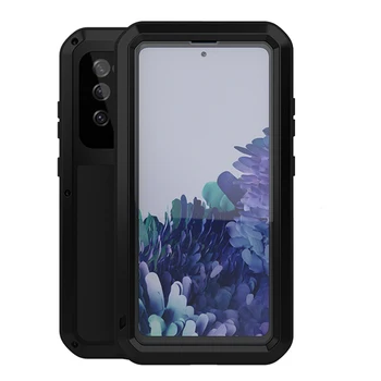 

360 Metal Armor Case For Samsung Galaxy S20 FE 4G 5G Dustproof Shockproof Rugged Full Body Heavy Duty Cover Gorrila Glass Film