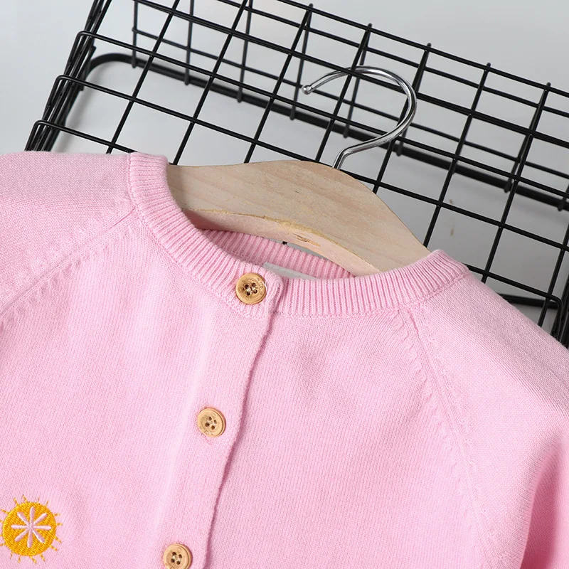 

Girl'S Cardigan Sweater Childrenswear Baby Girls GIRL'S Coat Sweater Thin Type for Spring And Autumn Children Western Style Kore