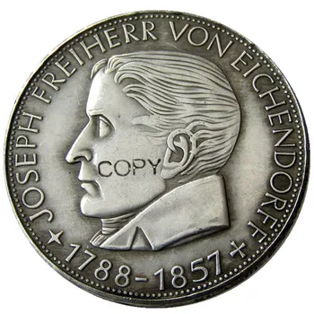 

GERMANY (Federal Republic) 5 Mark 1957 J Silver Plated Copy Coin