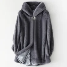 Aliexpress - Fashion Whole Mink Fur Gray Female Jackets Winter Hooded Thick Warm Women Outwear Elegant Windproof Cold Loose Oversize Coat